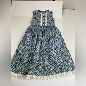 Vintage Floral Blue Kids Dress